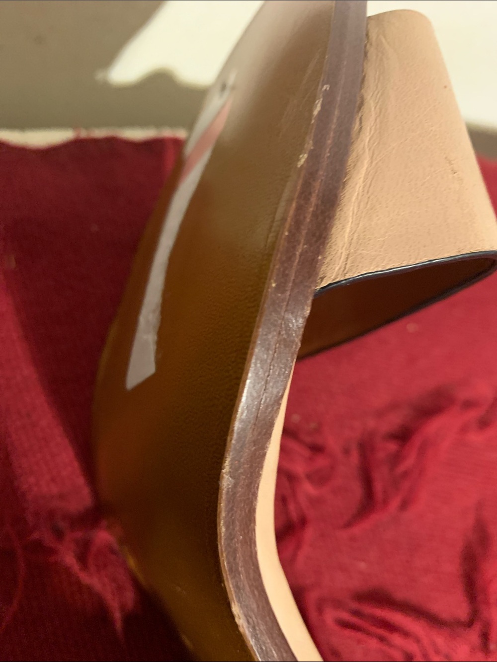 Coach Beige Leather Block Heel Sandals - Picture 7 of 11